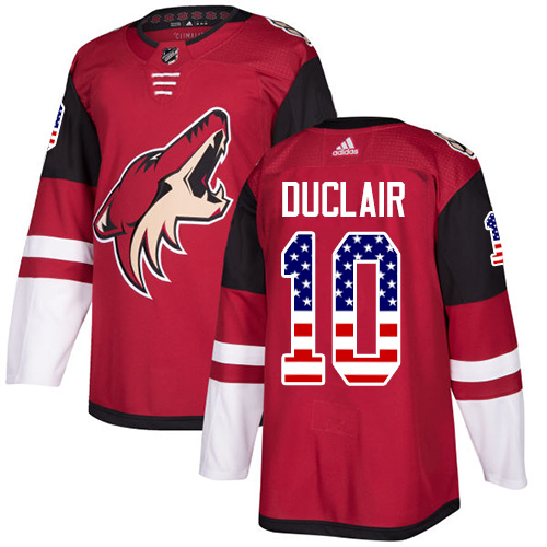 Adidas Coyotes #10 Anthony Duclair Maroon Home Authentic USA Flag Stitched NHL Jersey